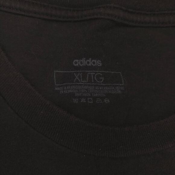 Adidas Casual Crew Neck Short Sleeve Graphic T Shirt Mens Size XL Black - Picture 3 of 9